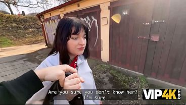 Image VIP4K. Two Amateur Lesbians Don&rsquo_t Mind Their First Threesome With a Stranger