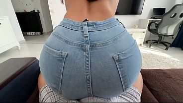 Image Step sis knows how to turn me on, Humping and riding my Cock in tight Jeans