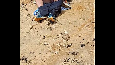 Image Stranger films amateur video - Blowjob and couple masturbating. Licking her ass and having sex on the beach.