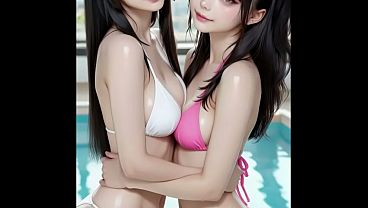 Image Ass Licking Pool Lesbians [AI] Drool Lactate Tribbing and Kissing