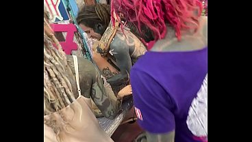 Image Naughty Tattoo Shop Session - Reverse Cowgirl Dildo Anal While Getting Inked