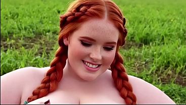 Image Plump milkmaid. Sex on the farm. Big tits. (AI).