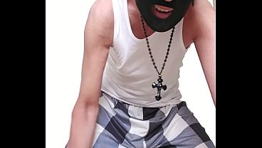 Image Wanker jerks off in nightwear