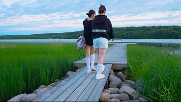 Image Hot threesome with girlfriends on the lake
