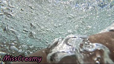 Image Flashing my pussy in front of a student in public swimming pool and helps me masturbate - it's very risky with people near POV 4K - MissCreamy