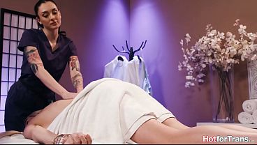Image Big tit shemale gets a happy end massage