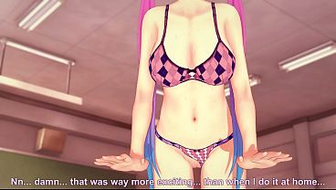 Image Pink Haired Beauty Caught Masturbating Gets Her Pussy Licked - Hentai