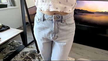Image Stepsis Tries On Baggy Jeans and Drains My Already Empty Balls Into Her Panties