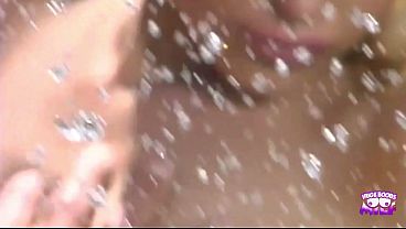 Image Bootylicious blonde has a passionate fucking by the pool and gets cum splashed face.