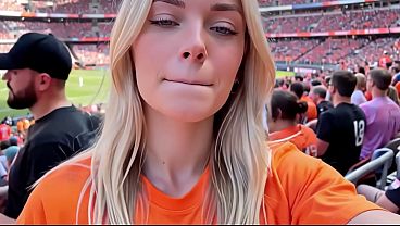 Image Blonde World Cum Nethelands chick shared with a team - AI Interactive Video