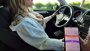 Image Cumming Hard in Public Drive thru with Remote Controlled Vibrators Then fucked in the Car