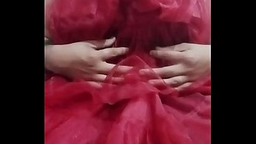 Image Indian Gay Crossdresser Gaurisissy real xxx homemade sex in Red lehenga