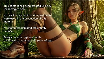 Image I tied this long-eared forest elf to a tree and fucked her virgin pussy hard until she screamed [AI]