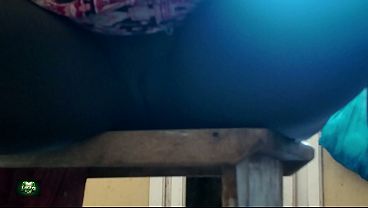 Image Adorable madam&rsquo_s goes thong-less on an African made Kitchen stool