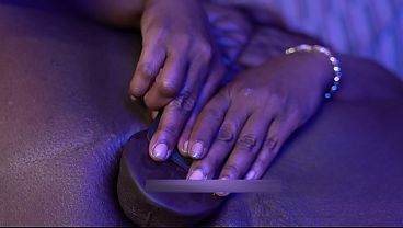 Image Ebony SSBBW Hooker Ramming Dildo Up Her Wet Black Pussy!!!