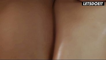 Image Tattooed Blonde Gets Oiled Up and Fucked Hard in Doggy... He Folds Her Legs Back and Drives Every Inch In
