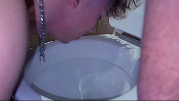 Image Public Chastity Piss Fuck Machine wc clean