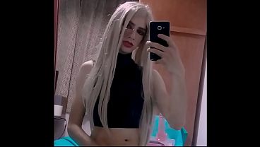 Image Blonde slut fucks her tight cunt with a dildo