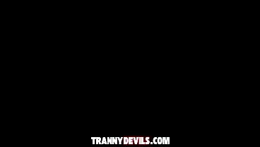 Image Blonde T-Girl Fuck Her Trans Girlfriend Lubed Asshole Doggie-Style